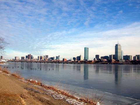 Cold boston skyline