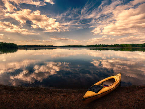 Yellow kayak
