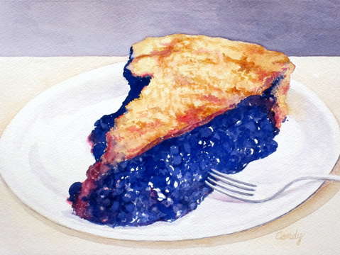 Slice of blueberry pie