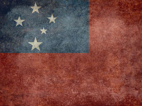 National flag of samoa vintage version to scale
