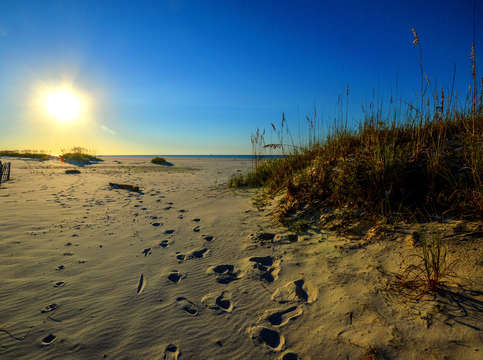 The scorching beach