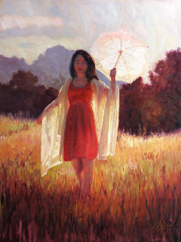 The golden glow of a woman