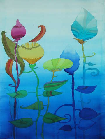 Tranquil blue floral garden