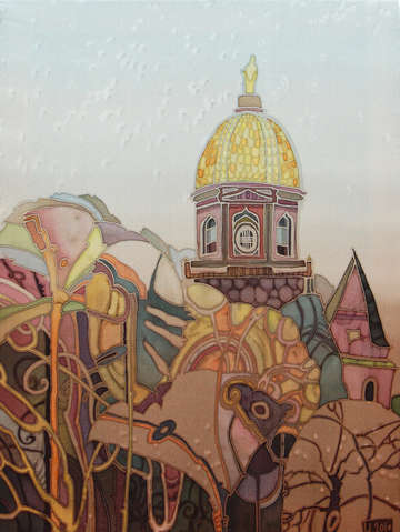 Notre dame in rain