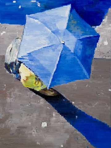 Blue umbrella paris rain