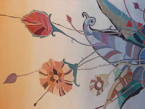 Flowers in ocher and gray