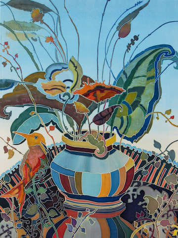 Flowers and bird