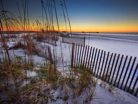Fences along the shore