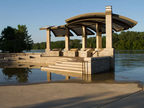 Flooded memorial