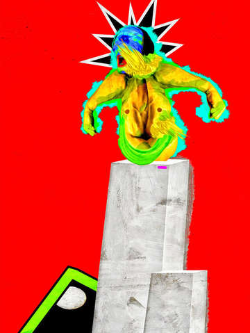 Sculpture on red