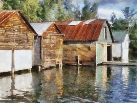 Torch river boathouses