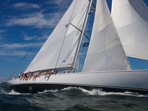 Yacht ranger cruises by in newport harbor