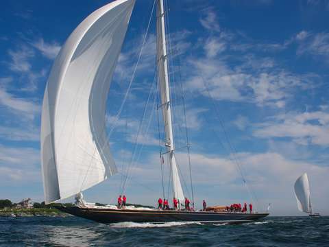 Hanuman goes downwind in newport harbor