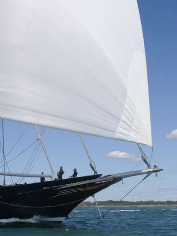 Mega schooner meteor in newport