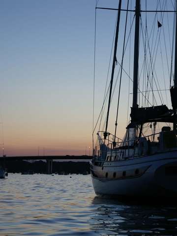 Sunset on beverly harbor