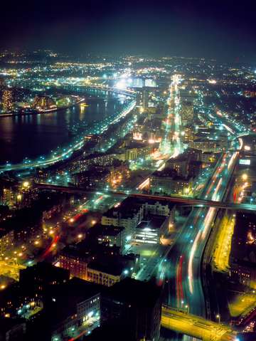 Fast moving boston skyline