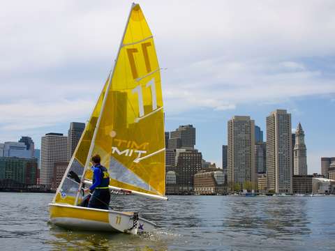 College sailing on boston harbor