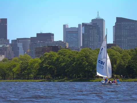 Sailing on the charles river in boston