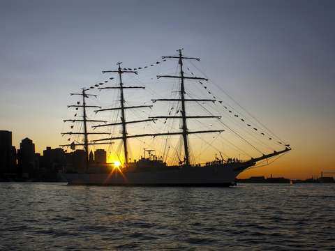 Sunset over mircea in boston