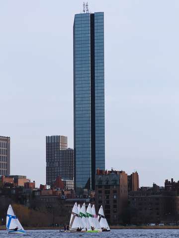 College racing on the charles river in boston