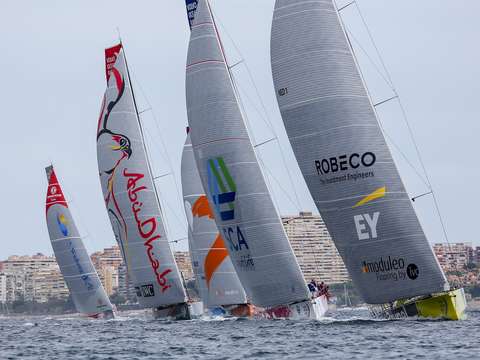Volvo ocean race fleet in spain