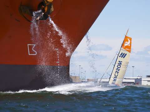 Boston harbor saling traffic