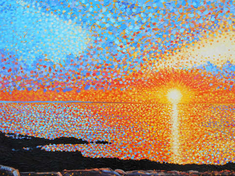 Flat rocks sunset