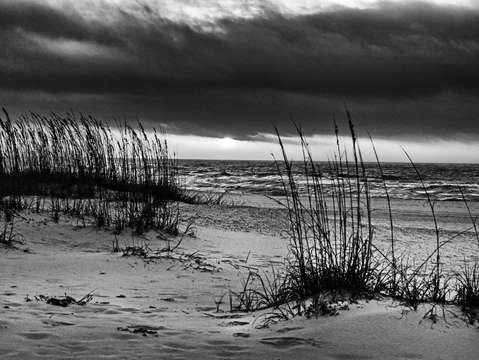 Dark clouds at sunrise