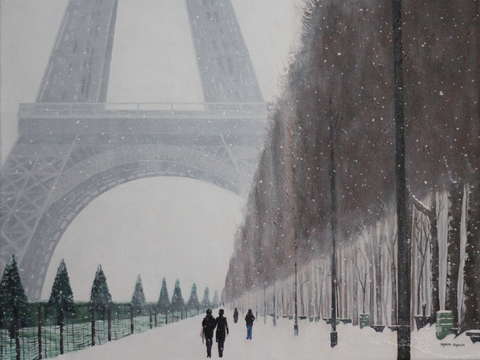 Neige sur champ de mars