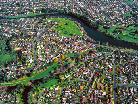 Hamilton city new zealand aerial view