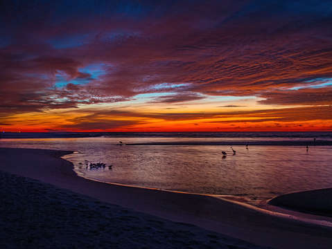 Beach walk to sunrise