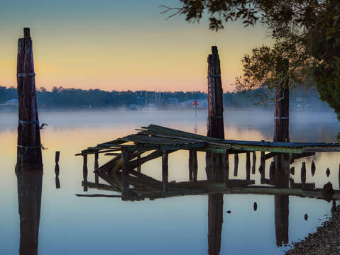 Broken down pier