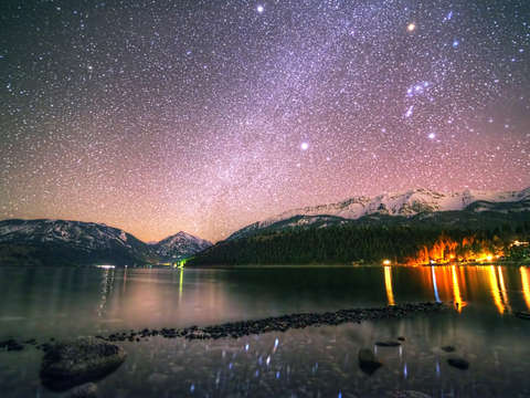 Wallowa lake and milky way