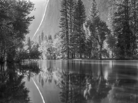Merced river in spring flood
