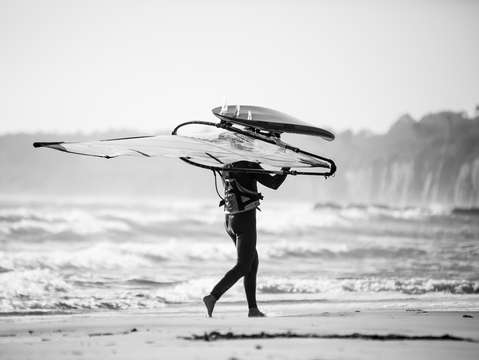 End of the day for windsurfing