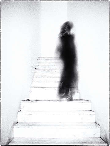 Woman on stairs