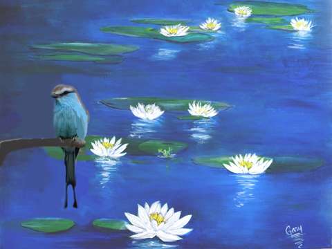 The frog and the blue bird