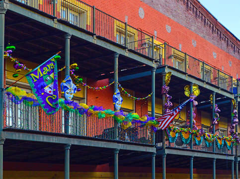 Mattress factory mardi gras railing