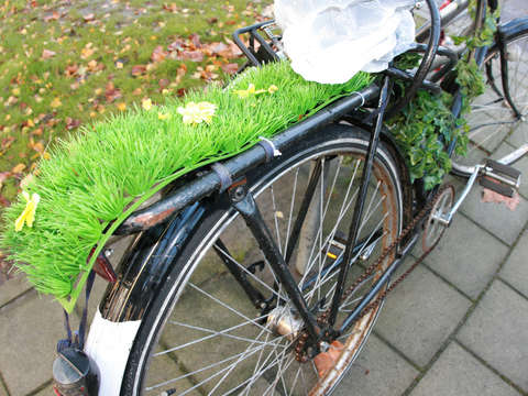 Decorated bicycle in rotterdam