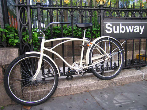 Bicycle at new york city subway
