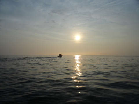 Block island sounds setting sun