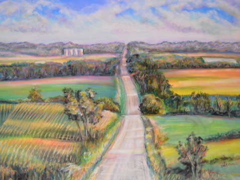 County road across the hills