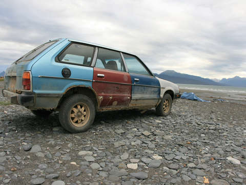 Beat up car