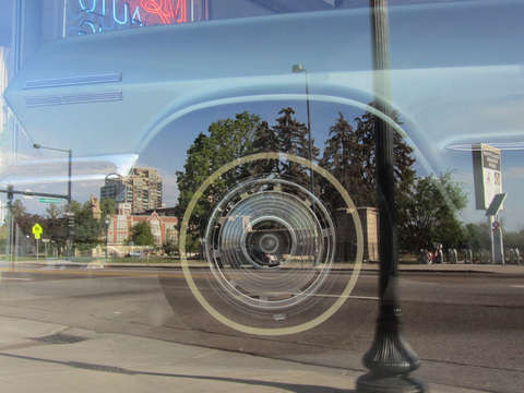 Old car reflection