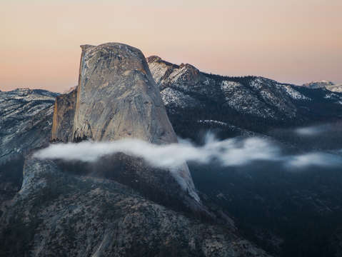 Half dome at sunset
