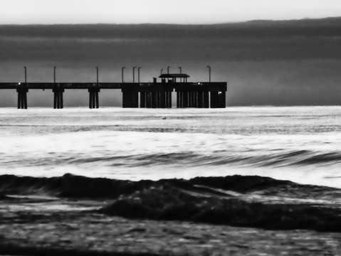 Black white pier
