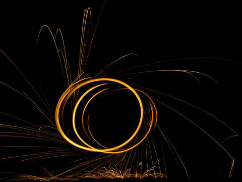 Burning steel wool circles