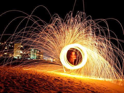 Burning steel wool in destin