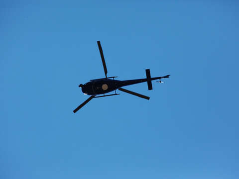 Helicopter blue sky