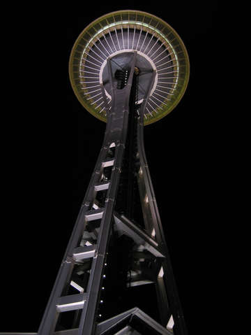 Space needle at night